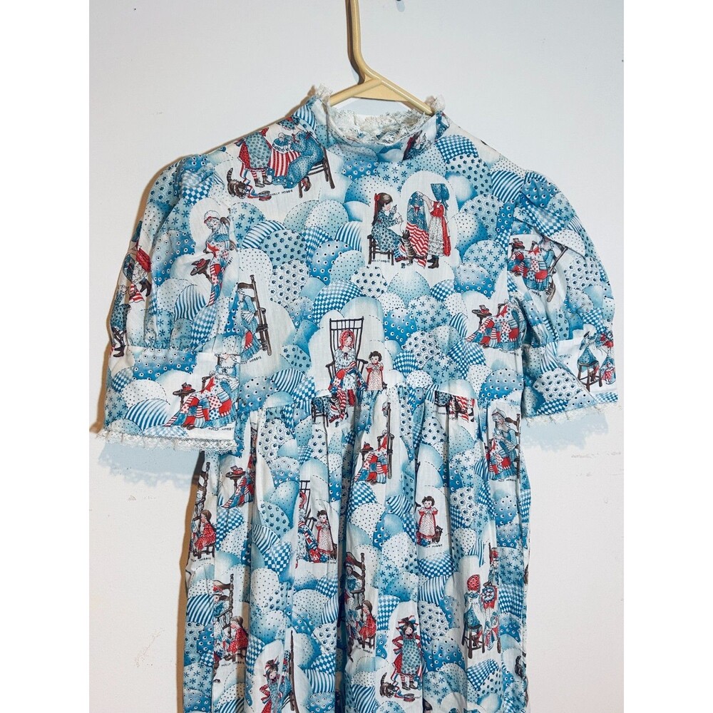 Vintage 1976 Bicentennial Prairie Dress Holly Hobby Fabric Handmade Size Medium - Picture 3 of 9